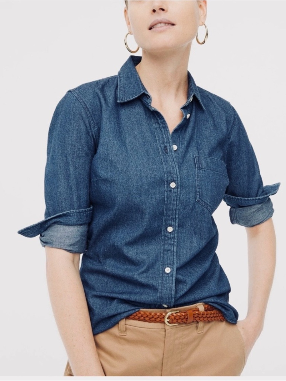 J. Crew Indigo Denim Button-Down Shirt